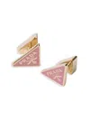 Prada Enameled Metal Earrings In Gold