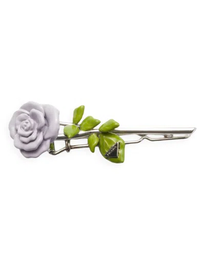 Prada Women's Enamelled Metal Hair Clip In Purple