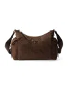 Prada Women's Explore Large Re-nylon And Leather Shoulder Bag In Brown
