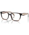 Prada 52mm Rectangle Optical Glasses In Caramel Havana