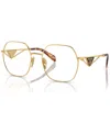 Prada Women's Irregular Eyeglasses, Pr 52zv55-o In Gold