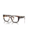 Prada Womens Brown Pr A03v Square-frame Tortoiseshell Acetate Eye Glasses In Havana Caramel