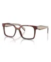 Prada 54mm Rectangle Optical Glasses In Brown