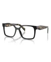 Prada 52mm Rectangle Optical Glasses In Black