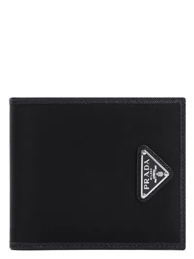PRADA WOMEN'S FABRIC AND LEATHER WALLET