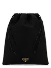 Prada Fabric Pouch With Drawstring And Logo Detail