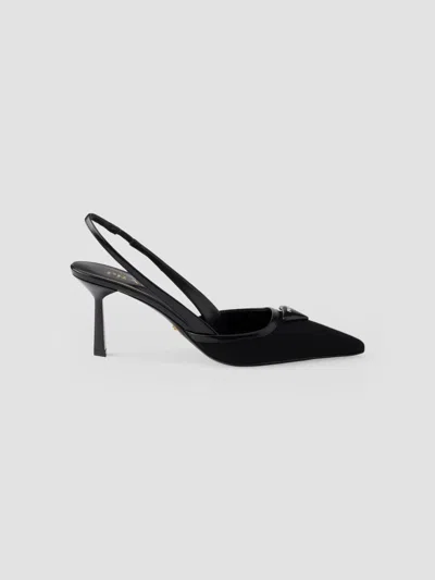 Prada Women's Fabric Slingback Pumps In Black