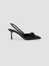 Prada 70 Triangle Logo Leather And Mesh Slingback Pumps In Black
