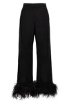 Prada Jogginghose Aus Baumwollfleece Mit Federbesatz In Black