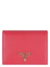 Prada Saffiano Leather Wallet In Red