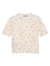 Prada Womens Yellow Floral-intarsia Short-sleeved Wool Jumper In White