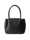 Prada Mini Leather Handbag In Black