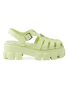 Prada Rubber Chunky Sandals In Light Green