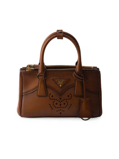 Prada Women's Galleria Leather Mini Top Handle Bag In Brown