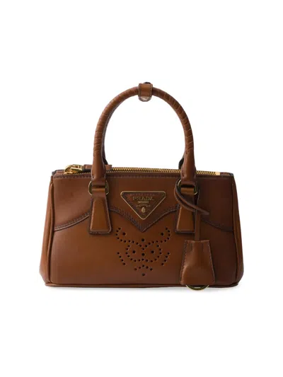 Prada Women's Galleria Mini Leather Top Handle Bag In Brown