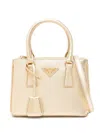 Prada Women Galleria Saffiano Leather Mini Bag In Silver