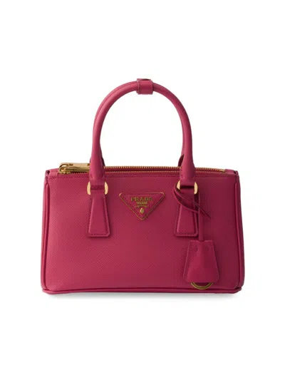 Prada Galleria Mini Saffiano-leather Bag In Pink
