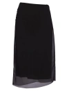 Prada Women's Georgette Skirt In Black