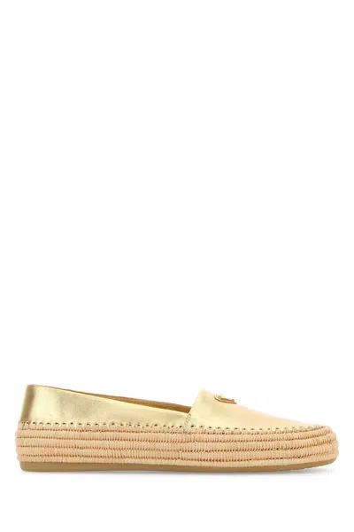 Prada Metallic Finish Espadrilles Sole Espadrille In Animal Print