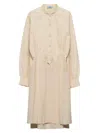 Prada Gradient-effect Silk Midi Dress In Beige
