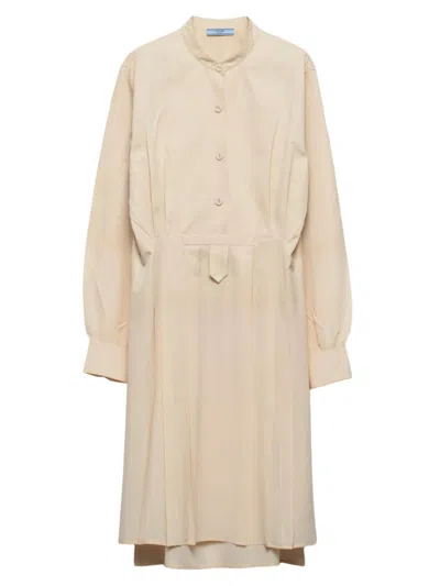 Prada Women's Gradient Crepe De Chine Dress In Beige