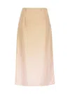 Prada Multicolor Silk Skirt In Beige Khaki