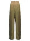 Prada Gradient Pintuck Twill Silk Pants In Green