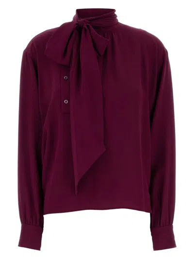 PRADA WOMEN'S GRAPE CREPE BLOUSE TOP