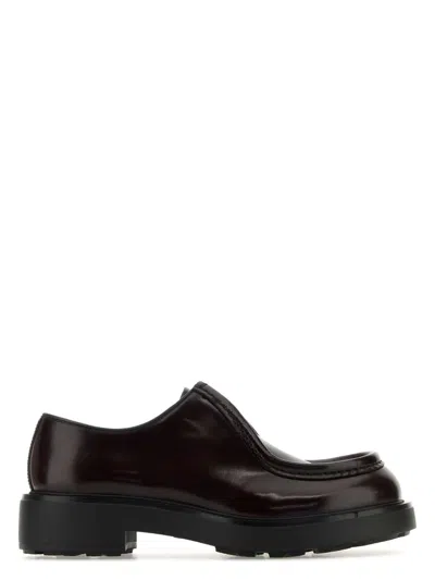 Prada Women's Grape Leather Diapason Lace-up Shoes