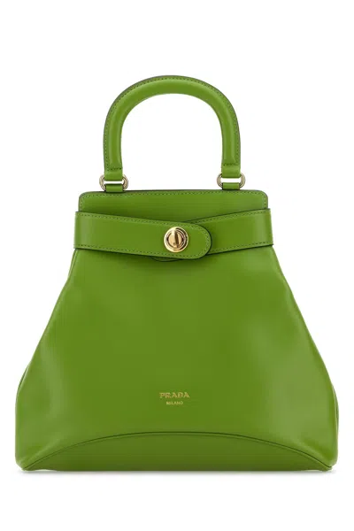Prada Women Green Leather Medium Rada Carey Handbag