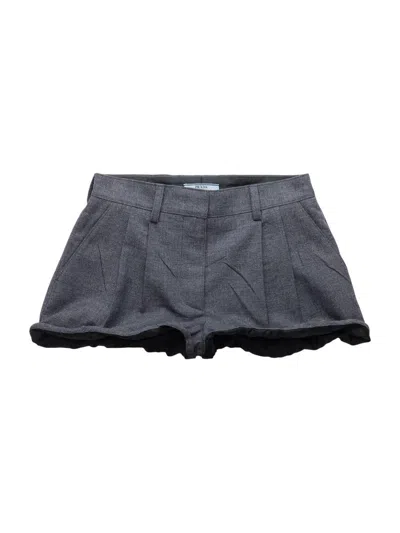 Prada Shorts In Grisaille And Antique Satin Clothing In Gray