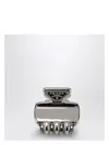 Prada Triangle Logo Metal Hair Claw In Metal