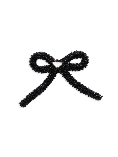 Prada Women's Hair Clip With Crystals In Black