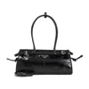 Prada Bonnie Medium Naplak Patent Leather Handbag In Black