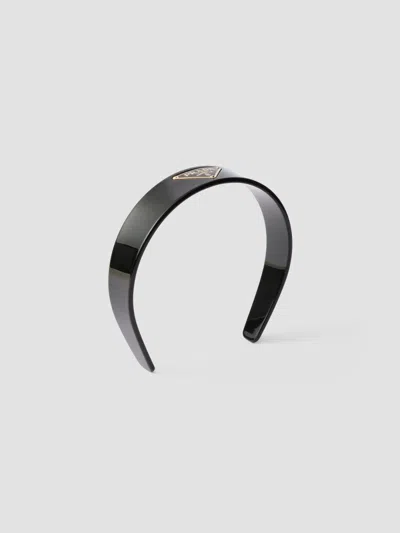 PRADA WOMEN'S HEADBAND WITH TRIANGLE LOGO