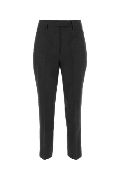 Prada Women's Heathered Wool Straight-leg Pants In Grey