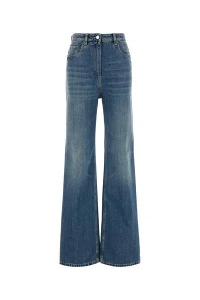 Prada Women's High-waist Wide-leg Jeans In Blue