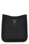 Prada Textured Leather Crossbody Bag With Gold-tone Hardware In Black