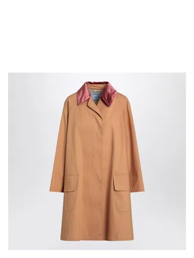 PRADA WOMEN'S HONEY-COLOURED TRENCH COAT