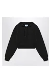 Prada Triangle Logo Cropped Hoodie