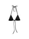 Prada Interlock Fabric Triangle Bikini Top In Black