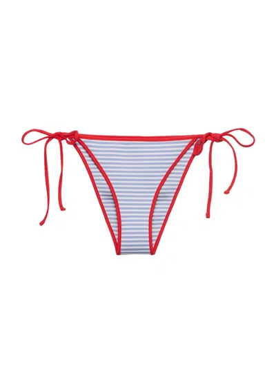 Prada Women's Interlock Jersey Bikini Bottom In Blue