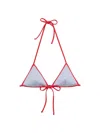 Prada Interlock Jersey Bikini Top In Multi