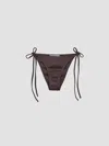 Prada Women's Interlock Knit Bikini Bottom In Brown