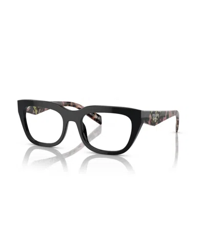 Prada Women's Irregular Eyeglasses, Pr A06v In Black