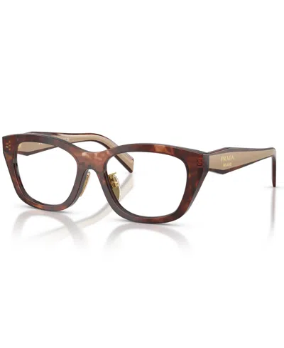 Prada Women's Irregular Eyeglasses, Pr D11vd In Brown