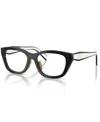 Prada 53mm Irregular Optical Glasses In Black