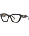 Prada Women's Irregular Eyeglasses, Pr09yv54-o In Black