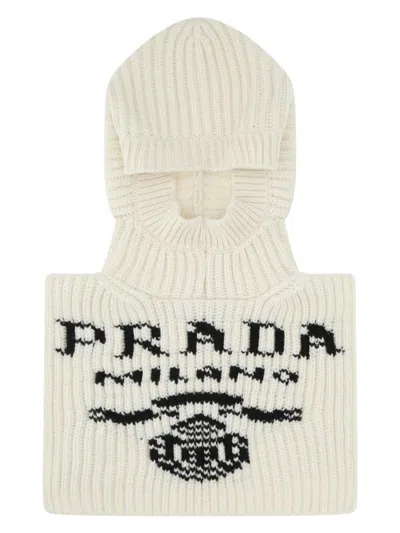 PRADA WOMEN'S IVORY CASHMERE BALACLAVA