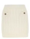 Prada Mini Skirt With Elastic Waist And Decorative Buttons